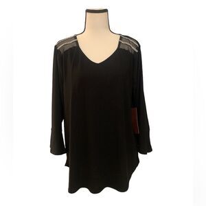 Love Scarlett | black bell sleeve embellished top